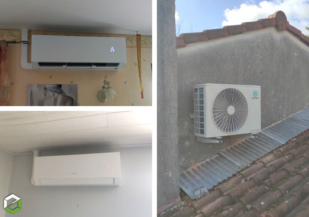 Installation d’une pompe à chaleur air/air Heiwa 