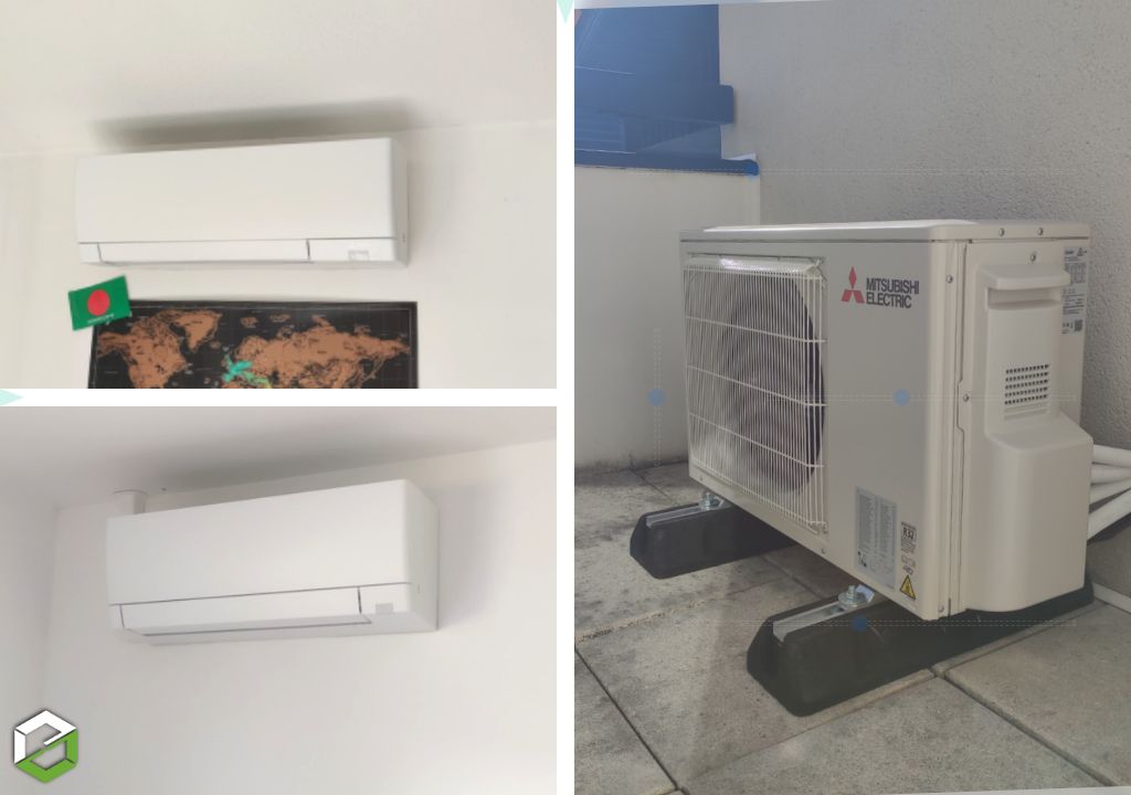 Consultez la chantier : installation d’une pompe à chaleur air/air mitsubishi