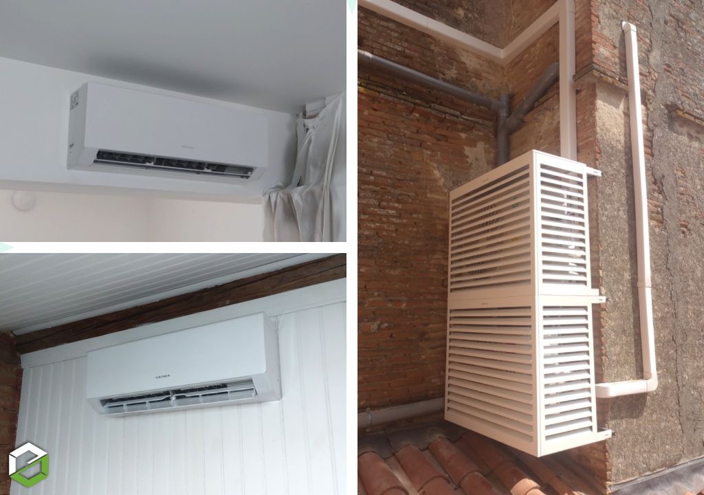 Consultez la chantier : installation d’une climatisation réversible air/air heiwa