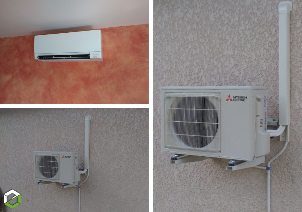 Consultez la chantier : installation d'une climatisation réversible mitsubishi
