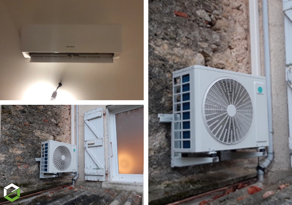 Installation d’un monosplit HEIWA Zen + (climatisation & chauffage réversible) - Entreprise RGE Qualipac