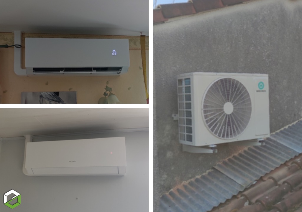 Pose pompe à chaleur multisplit air air Heiwa en maison individuelle