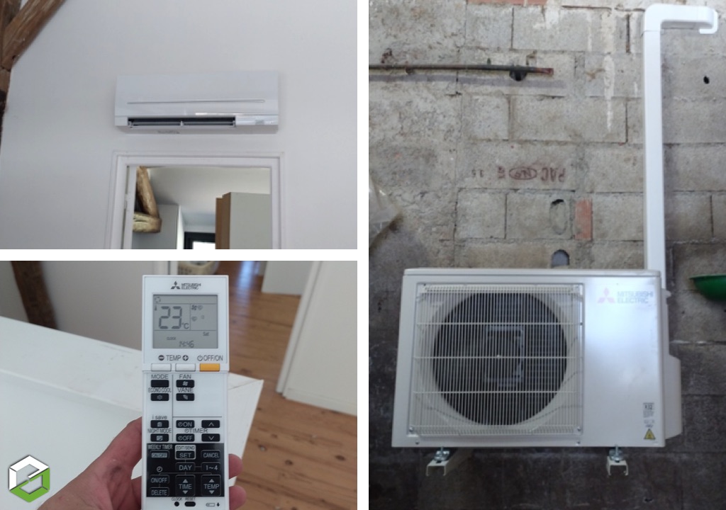 Installation d’une pompe à chaleur air/air bi-split dans une maison individuelle