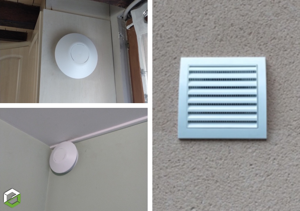 pose d’un sytème de ventilation répartie hygroréglable zehnder zcv 2