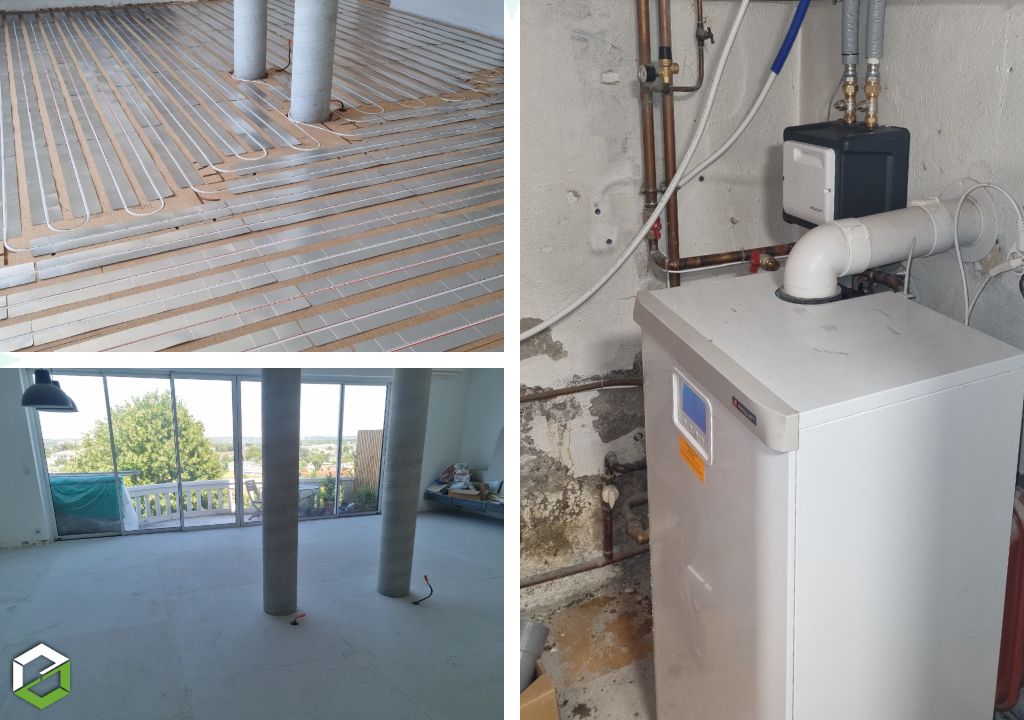 Consultez la chantier : installation d’un plancher chauffant hydraulique basse température caleosol – fermacell