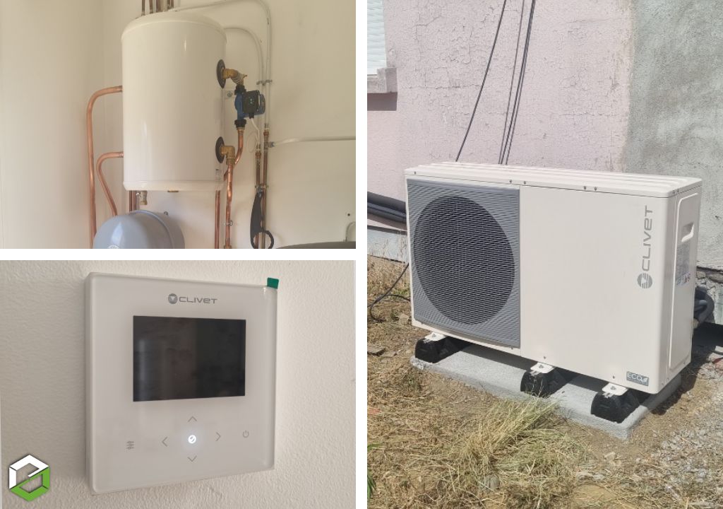 Consultez la chantier : remplacement d'une chaudière gaz par une pompe à chaleur air/eau clivet edge f