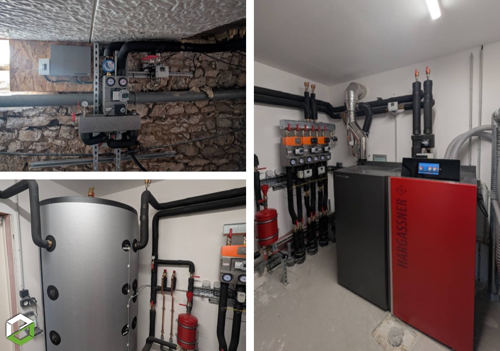 création d'un petit réseau de chaleur avec une chaudière granulé hargassner de 60kw