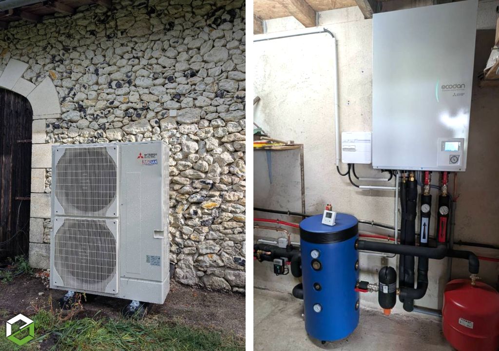 remplacement d'une géothermie en fin de vie par une pac air/eau mitsubishi electric zubadan 23kw