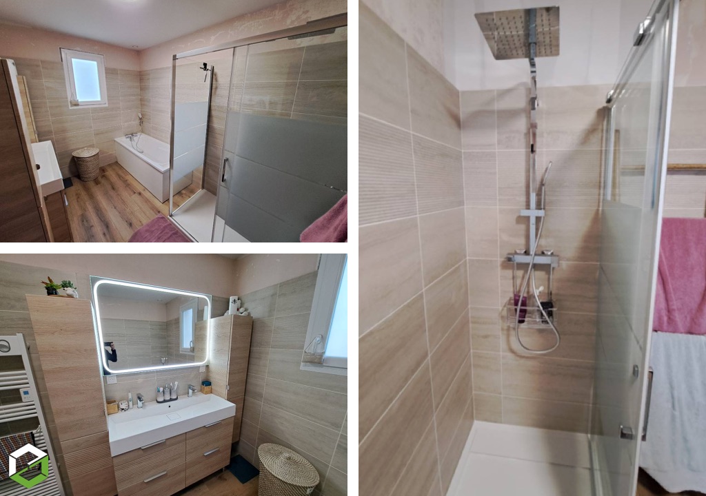 Consultez la chantier : rénovation de salle de bain - remplacement baignoire par douche à l’italienne
