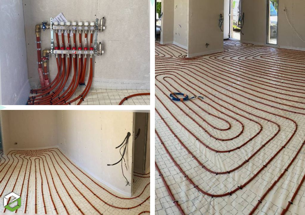 Consultez la chantier : installation d'un plancher chauffant