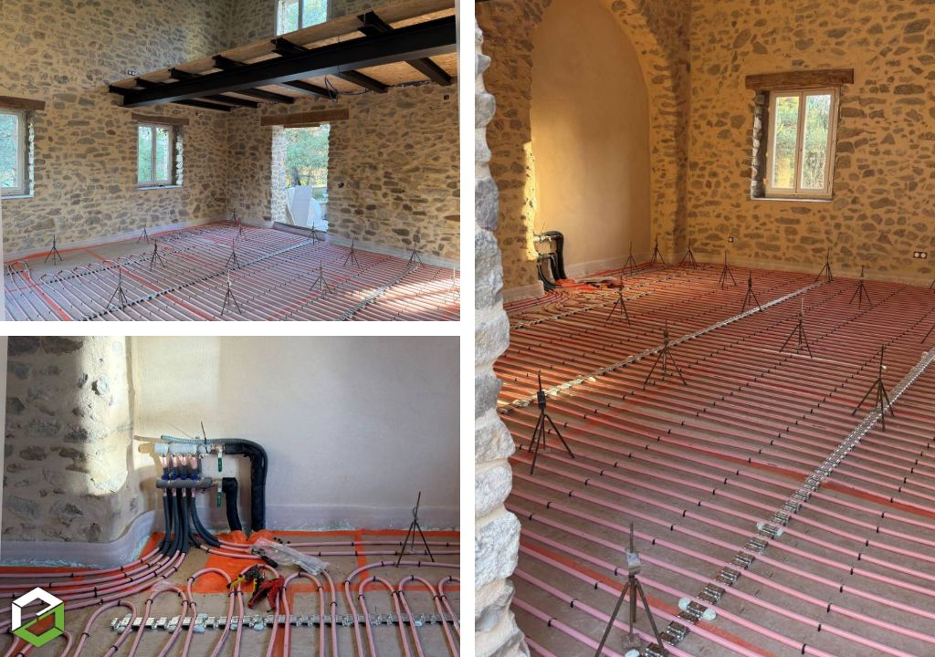 Installation d'un plancher chauffant et rafraichissant-Alpes de Haute Provence (04)