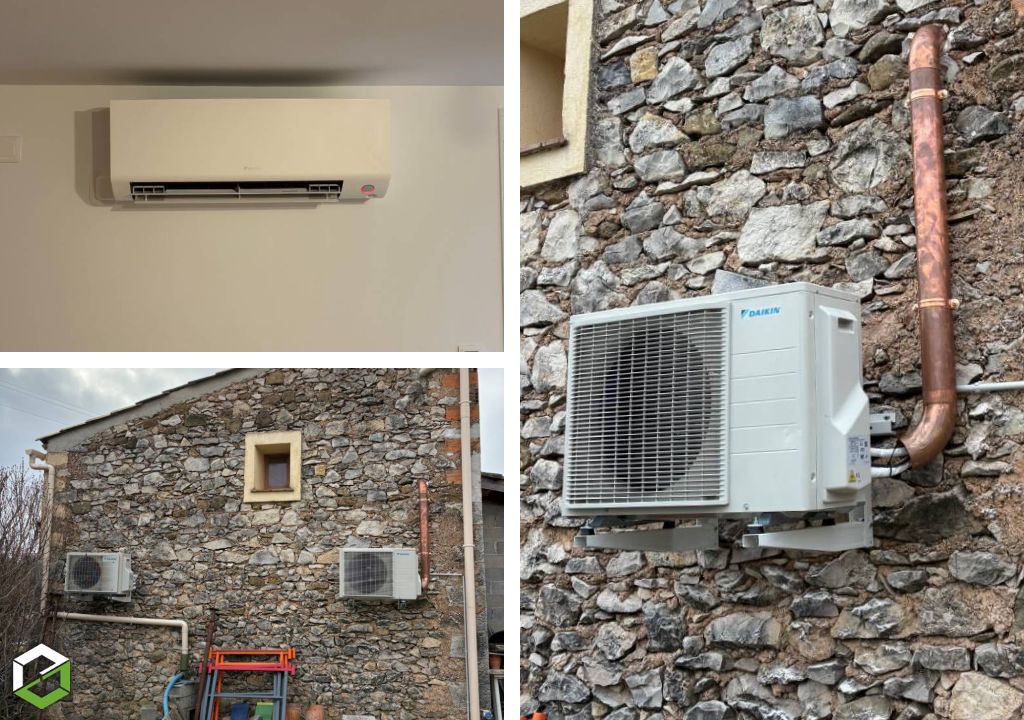 Installation d’une climatisation réversible DAIKIN dans un gîte-Alpes de Haute Provence (04)