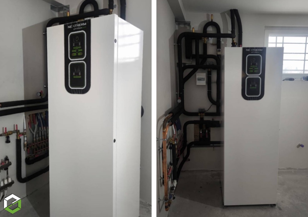 Installation d’une pompe à chaleur géothermique Nextherm Optipack Duo 8 monophasé en remplacement fioul