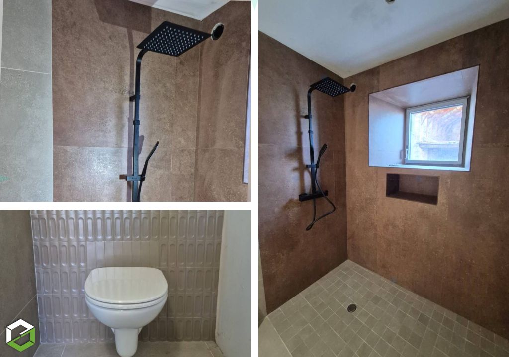 Rénovation complète salle de bains avec colonne de douche moderne-Haute Loire (43)