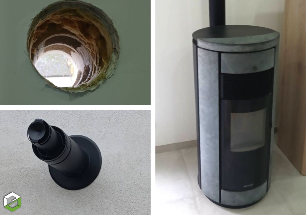 Le Chalet du Pellet : Installation d'un poêle étanche JOLLY MEC par un chauffagiste certifié RGE QualiBois