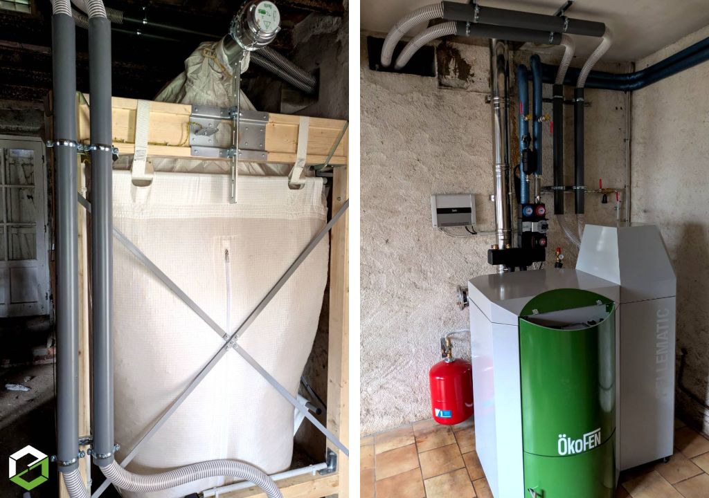 Consultez la chantier : installation d'une chaudière à granulés okofen