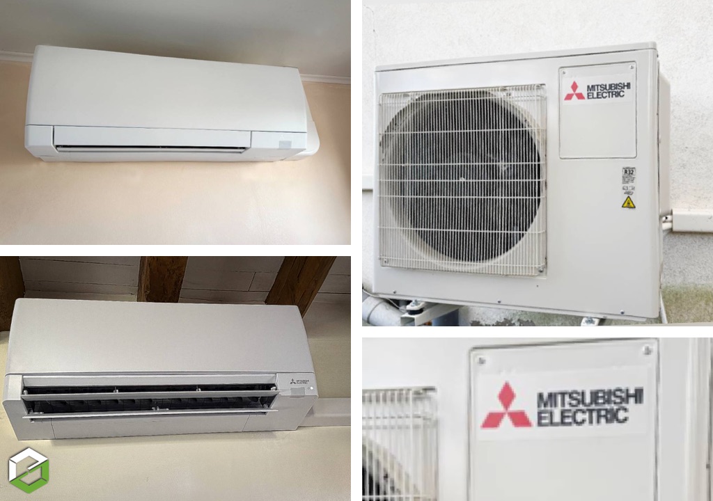 ACSSO : Pose d'une pompe à chaleur AIR AIR (CLIMATISATION réversible) Bi-Split MITSUBISHI ELECTRIC - chauffagiste RGE QualiPAC