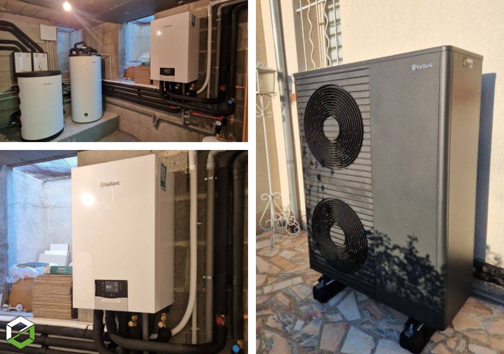 Consultez la chantier : changement d'une ancienne pompe à chaleur par un nouveau modèle performant vaillant