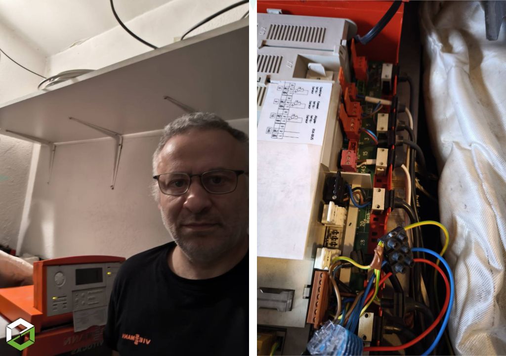 dépannage chaudière fioul viessmann avec reprise électronique sur une machine de 30 ans