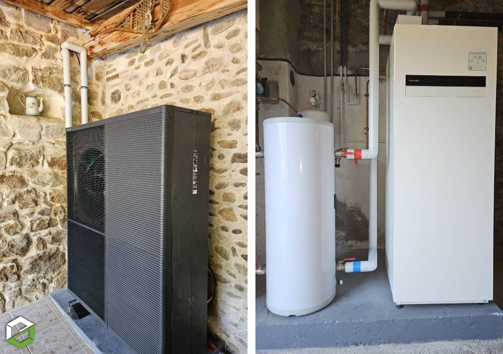 Consultez la chantier : installation d'une pompe à chaleur air eau panasonic t-cap