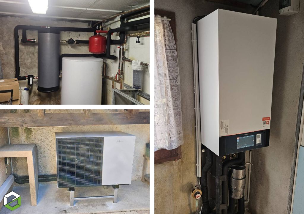 Consultez la chantier : remplacement d'une chaudière gaz par une pompe à chaleur air eau viessmann