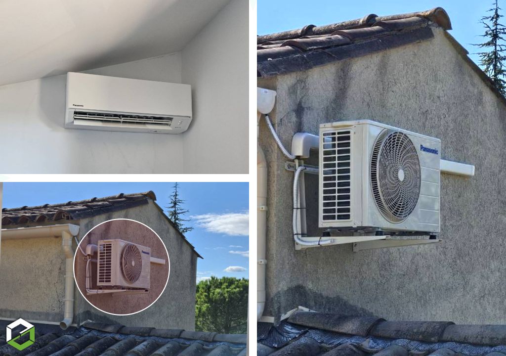 Installation de climatisation Panasonic au dernier étage d'une maison