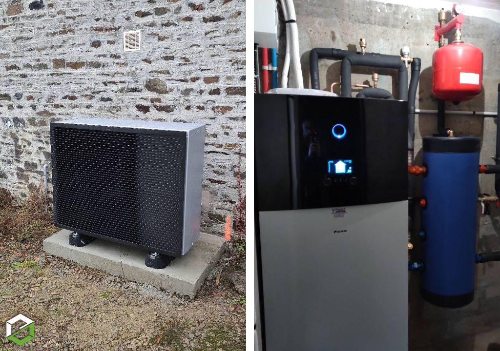 remplacement de la chaudière fioul par une pompe à chaleur air/eau daikin 
