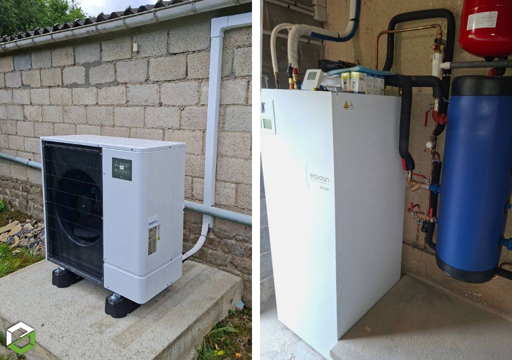 projet de rénovation énergétique avec la pose d'une pompe à chaleur air/eau mitsubishi - rge qualipac