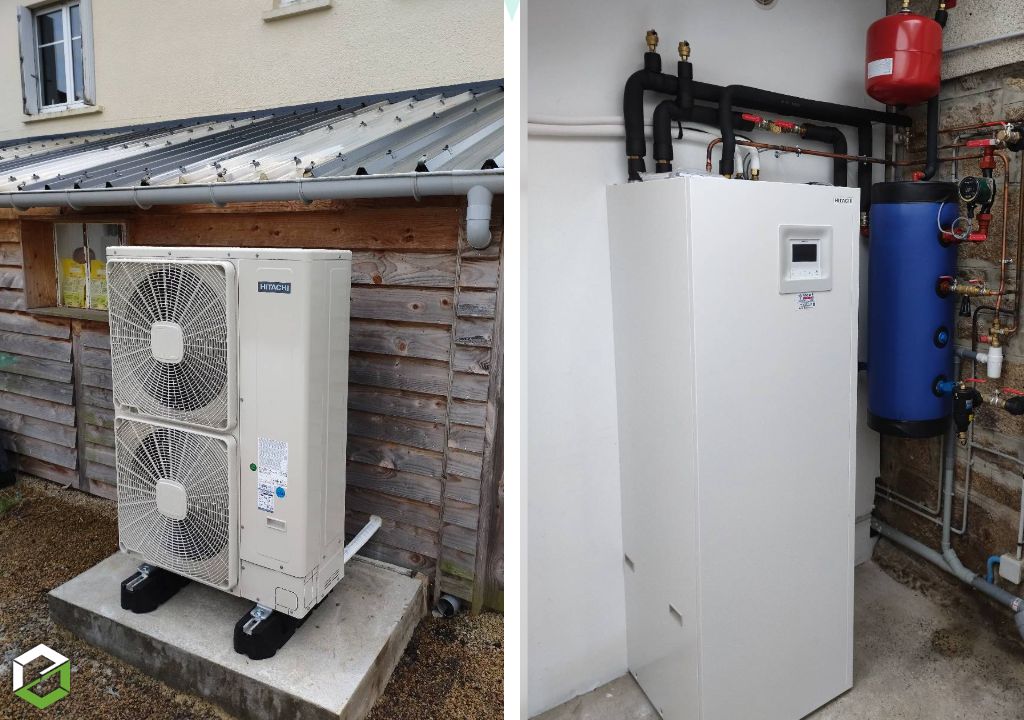 Remplacement de la chaudière gaz par une pompe à chaleur air/eau HITACHI par une entreprise RGE QUALIPAC