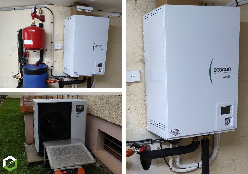 Renouvellement de la pompe à chaleur aérothermique par une nouvelle pompe à chaleur air eau MITSUBISHI ELECTRIC
