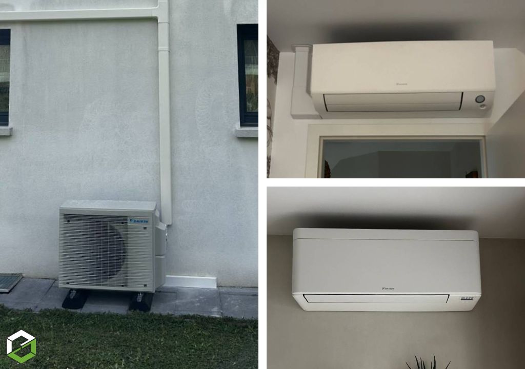 Installation d’une pompe à chaleur air/air avec 3 splits