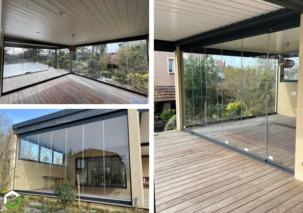installation d’un rideau de verre pour fermer une terrasse