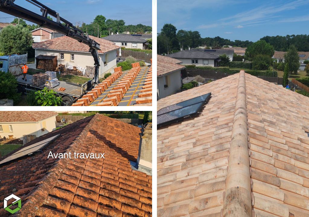 Macia Couverture : Remplacement complet de tuiles Romane Evolution (vieillie Languedoc)