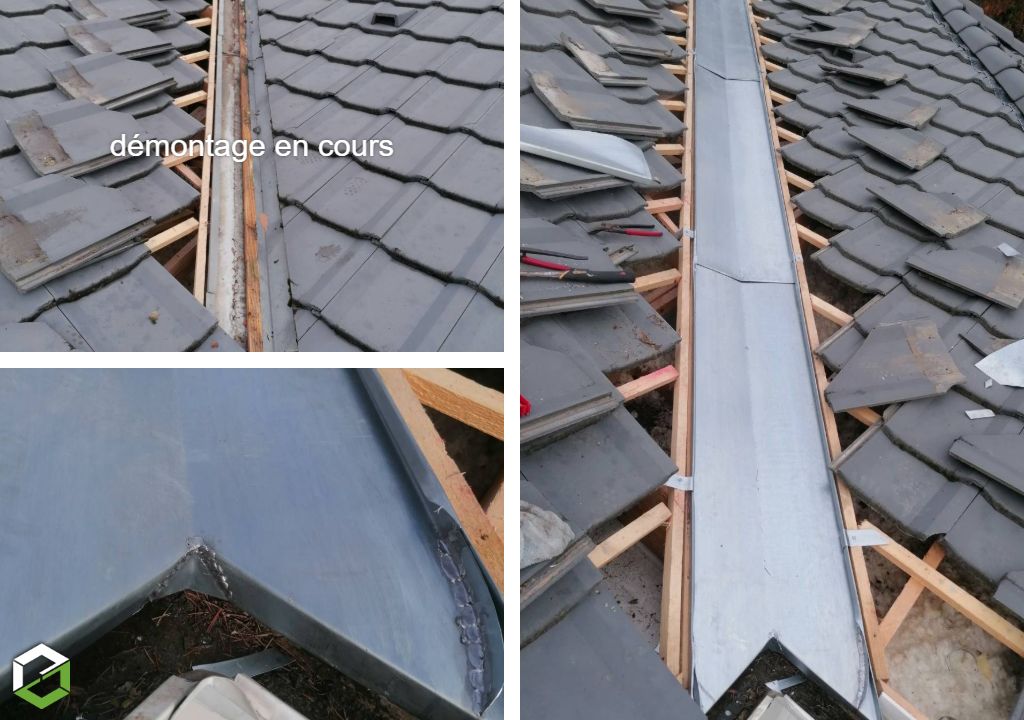 Macia Couverture : Travaux de zinguerie : Remplacement d’une noue en zinc en toiture