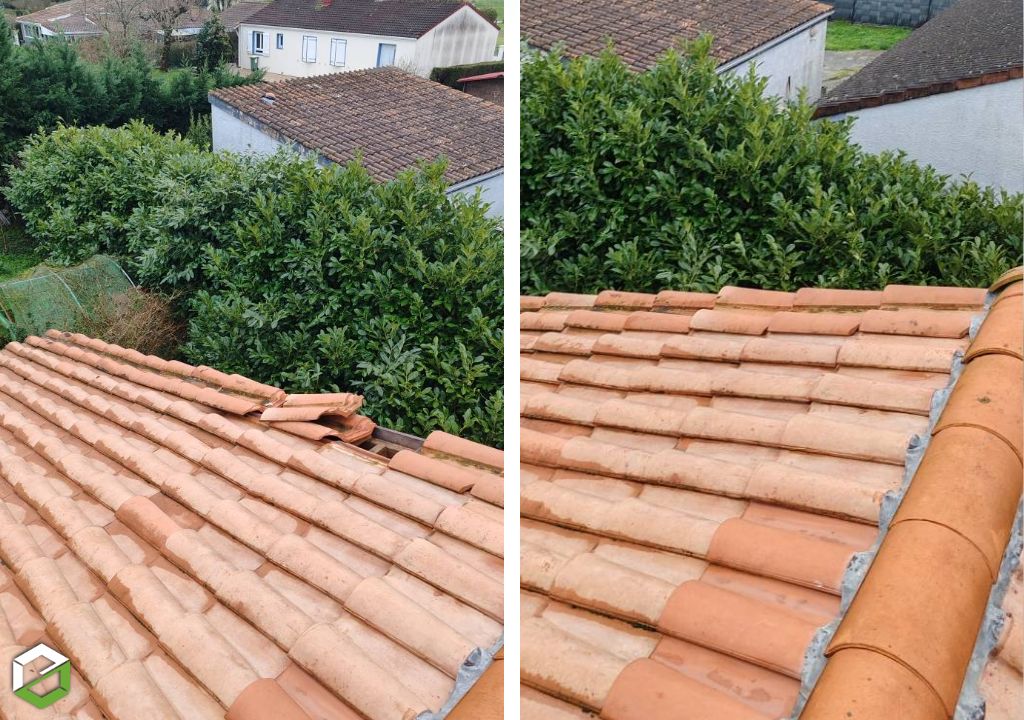 Dépannage toiture : tuiles de rive non fixées-Gironde (33)