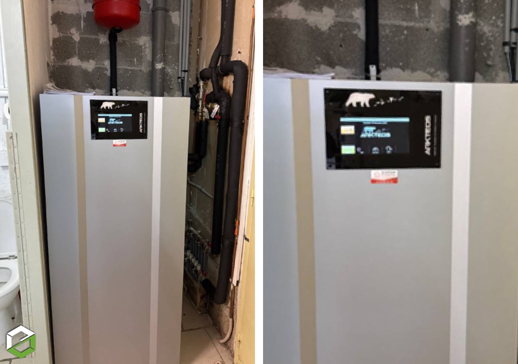 installation d'une pompe à chaleur géothermique arkteos geotwin