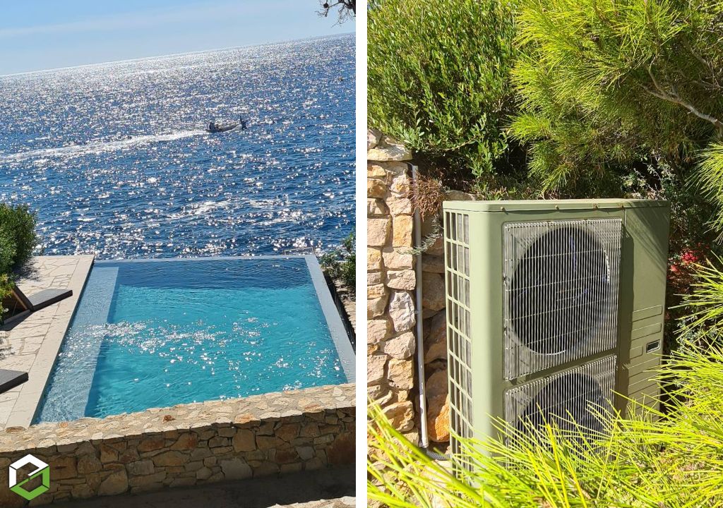 Consultez la chantier : réalisation chauffage piscine - pompe à chaleur geco