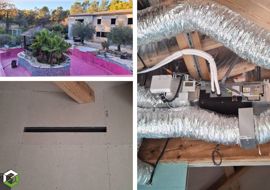Consultez la chantier : installation gainable mitsubishi electric avec soufflage par fentes 
