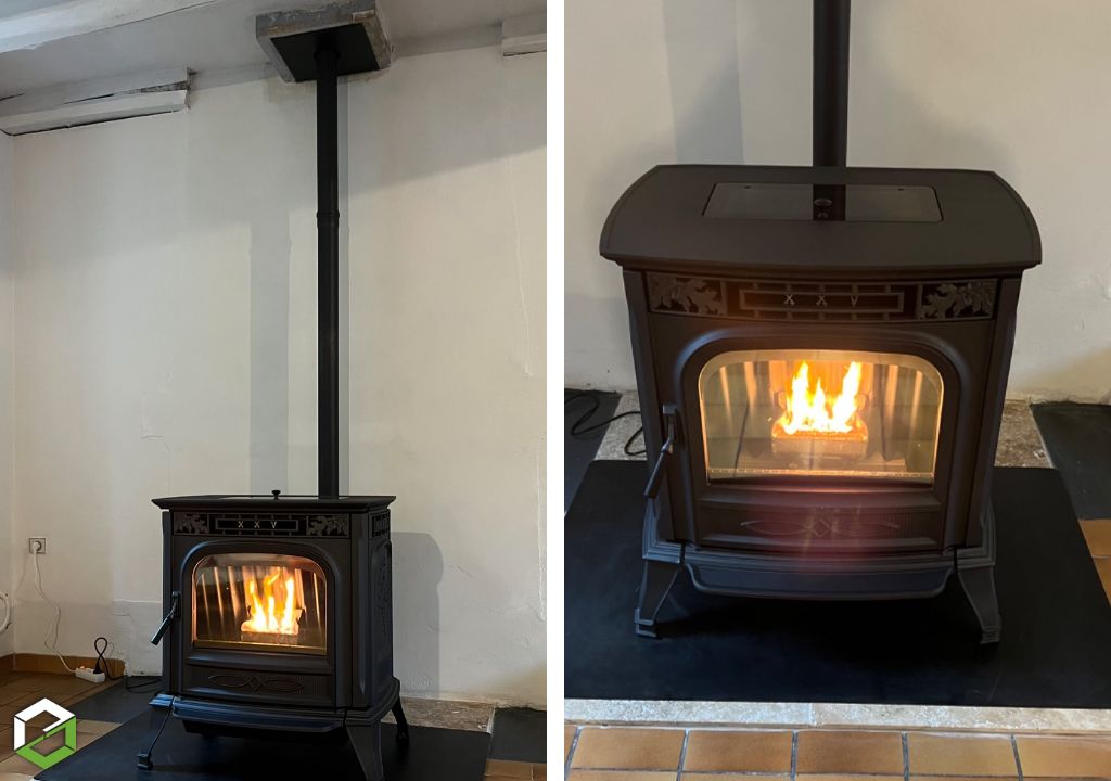 Installation d’un poêle à granulés HARMAN XXV par un artisan RGE QualiBois-Gard (30)