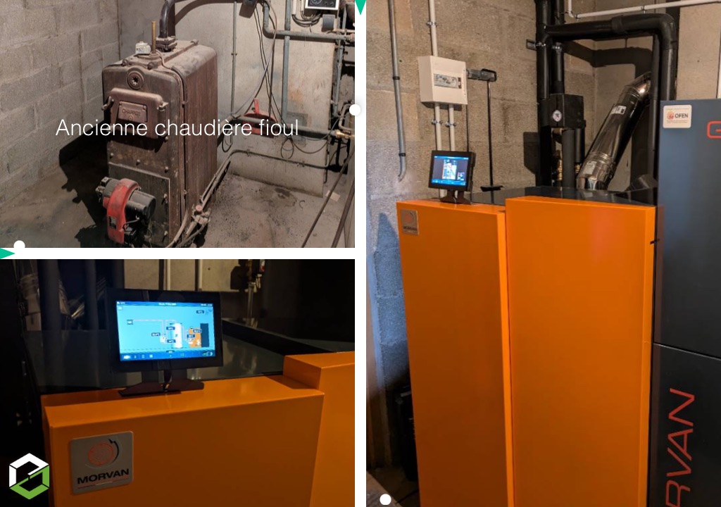 Consultez la chantier : installation chaudière granulé morvan gm easy+  36 kw