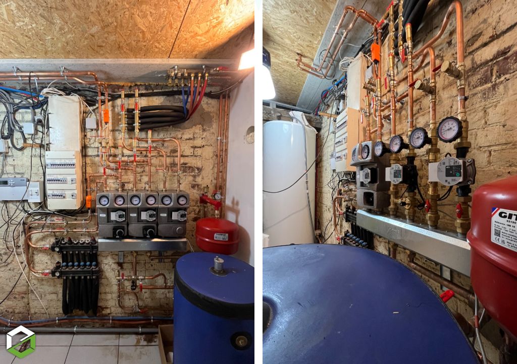 reprise hydraulique complète sur une installation avec une pompe à chaleur 