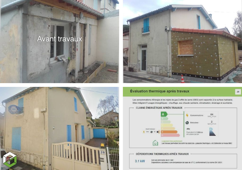 Consultez la chantier : extension de maison et rénovation énergétique globale 
