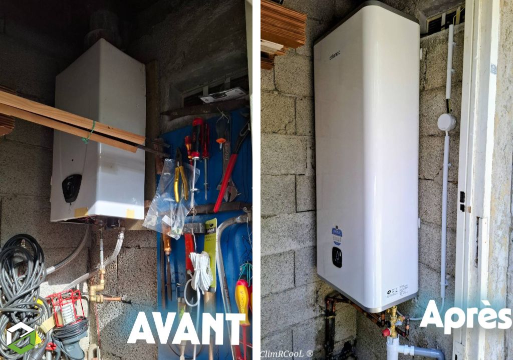 ClimRCooL : Remplacement chauffe-eau gaz par ballon connecté Linéo ATLANTIC