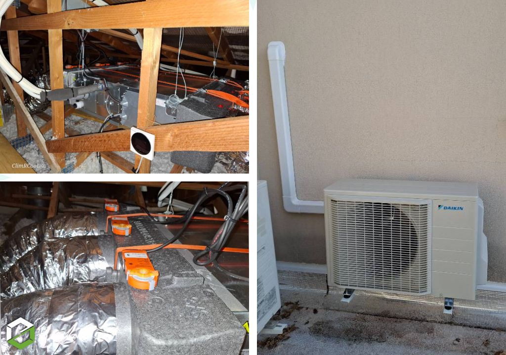 ClimRCooL : Installation d’une climatisation gainable réversible DAIKIN avec régulation 3 zones - RGE QualiPAC