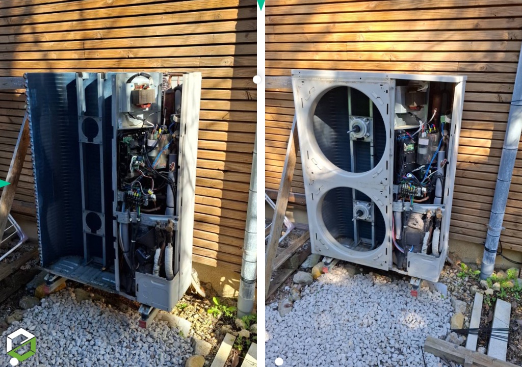 ClimRCooL : Remplacement moteurs ventilation et carte PAC Daikin ERHQ016BAV3