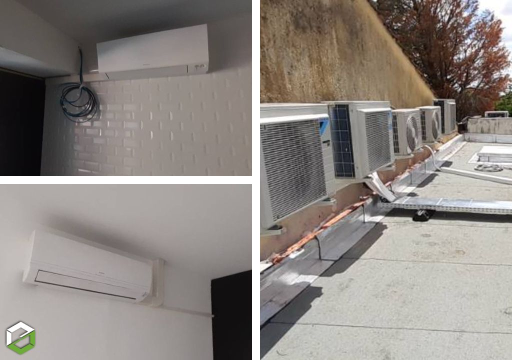 Consultez la chantier : pose de plusieurs climatisations multi-split hitachi dans des bureaux