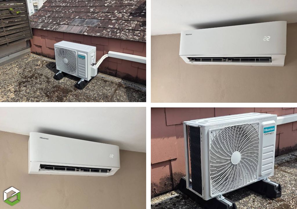 Consultez la chantier : installation d'une climatisation réversible mono split hisense 