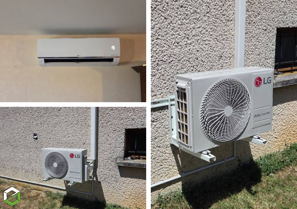 Consultez la chantier : installation d'une climatisation réversible mono split lg 