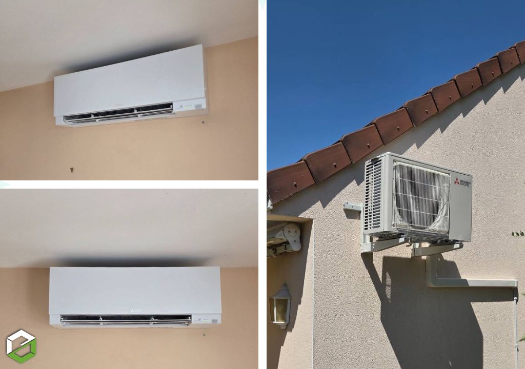 Installation d'un climatiseur réversible mono split MITSUBISHI