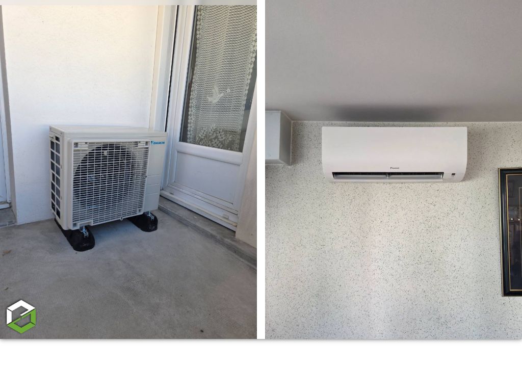 Consultez la chantier : faire installer un climatisation réversible mono split daikin comfora